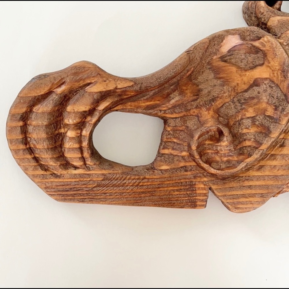 Hand Made Wood Hanger Tan Color NEW - Picture 5 of 6